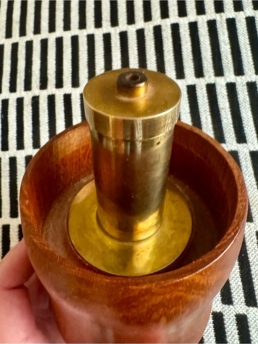 Antique Dolphin Hurricane Lamp Teak with Brass Oil Insert
